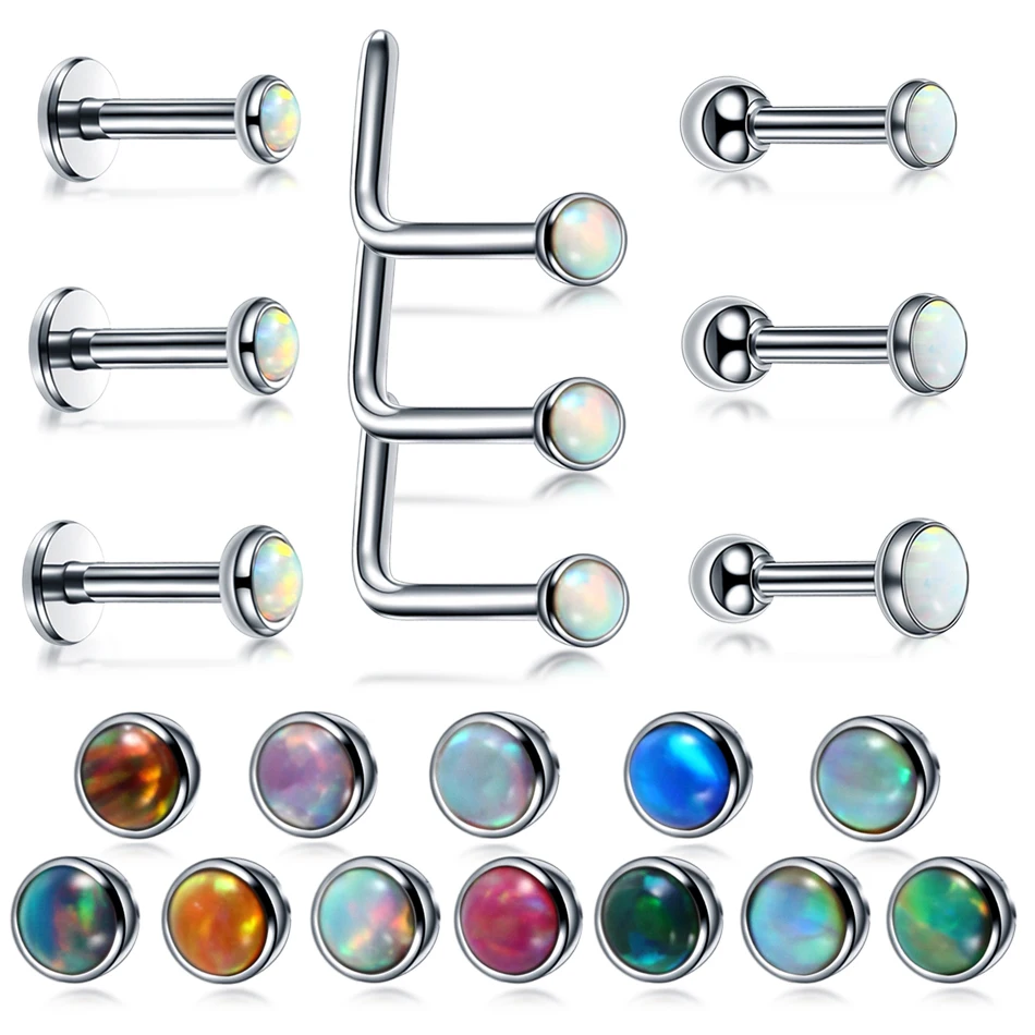 H-S Steel Opal Nose Screw Stud Labret Helix Ring Lip Bar Stud Tragus Orelha Cartilage Upper Lobe Earring Piercing Girl's Jewelry
H-S Steel Opal Nose Screw Stud Labret Helix Ring Lip Bar Stud Tragus Orelha Cartilage Upper Lobe Earring Piercing Girl's Jewelry