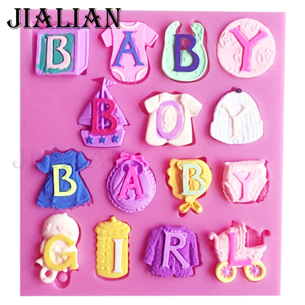 3D Baby clothes forma silicone stencil cake baby carriage bottle Party cake decorating tools DIY fondant silicone mold T0275
3D Baby clothes forma silicone stencil cake baby carriage bottle Party cake decorating tools DIY fondant silicone mold T0275