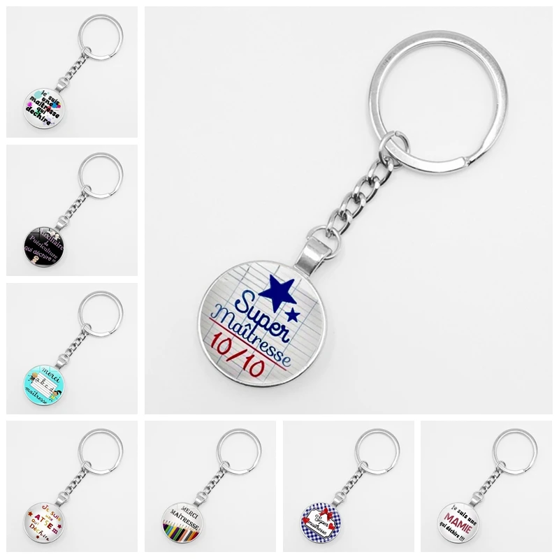 2019 / Best-selling Merci Maitresse Teacher's Day Gift Glass Cabochon Silver Keychain Graduation Souvenir Jewelry Gift
2019 / Best-selling Merci Maitresse Teacher's Day Gift Glass Cabochon Silver Keychain Graduation Souvenir Jewelry Gift
