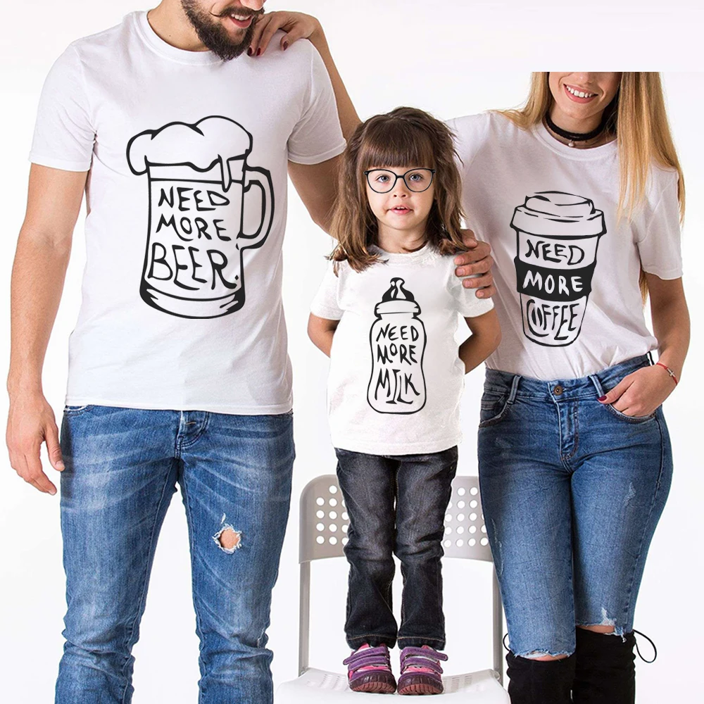Family Look Matching Clothes Creative Milk Beer Coffee Letter Printed Mom And Daughter Father Son Outfits Cotton White T-Shirt
Family Look Matching Clothes Creative Milk Beer Coffee Letter Printed Mom And Daughter Father Son Outfits Cotton White T-Shirt