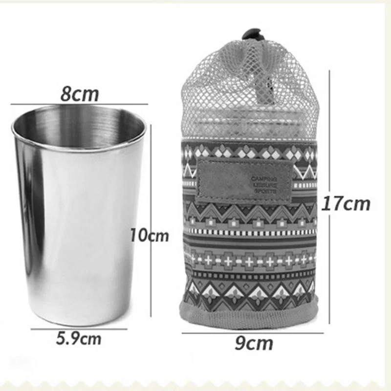 6PCS/SET 350ML Stainless Steel Outdoor Camping Cup Portable Hiking Supplies Coffee Wine Drinking Accessories 10*8*5.8cm
6PCS/SET 350ML Stainless Steel Outdoor Camping Cup Portable Hiking Supplies Coffee Wine Drinking Accessories 10*8*5.8cm