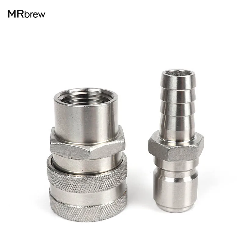 Stainless Female Quick Disconnect Set, Homebrew Fitting, 1/2"barb and 1/2"NPT thread beer Quick Disconnect for home brewring
Stainless Female Quick Disconnect Set, Homebrew Fitting, 1/2"barb and 1/2"NPT thread beer Quick Disconnect for home brewring