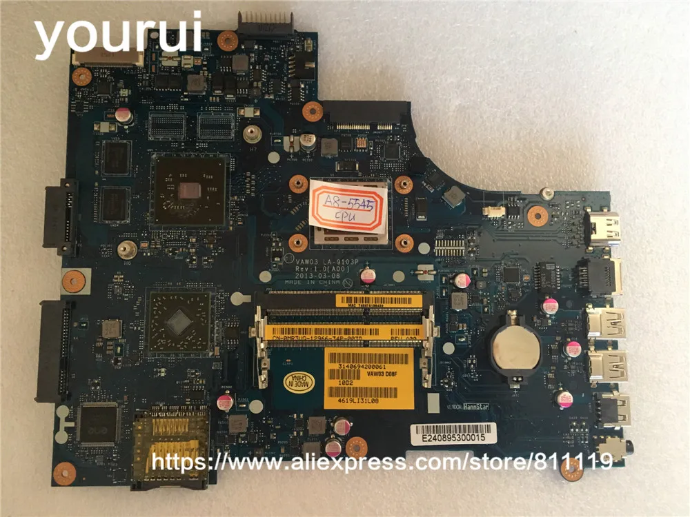 For Dell 5535 Motherboard with A8-5545 cpu VAW03 LA-9103P CN-0MR3VG 0MR3VG MR3VG
For Dell 5535 Motherboard with A8-5545 cpu VAW03 LA-9103P CN-0MR3VG 0MR3VG MR3VG
