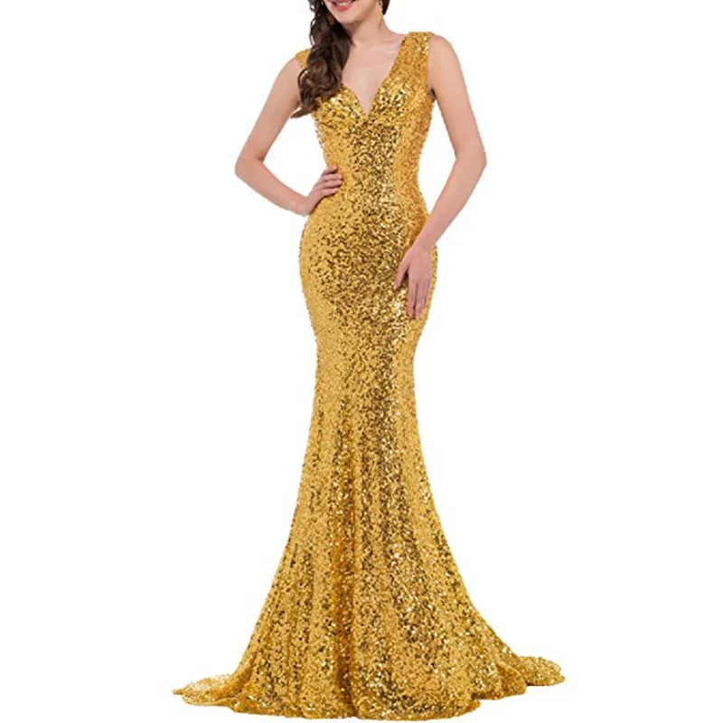 Women Long Mermaid Dresses Summer Women Dress Backless Party Dress V Neck Sexy Sequin Gold Long Sequin Dresses
Women Long Mermaid Dresses Summer Women Dress Backless Party Dress V Neck Sexy Sequin Gold Long Sequin Dresses
