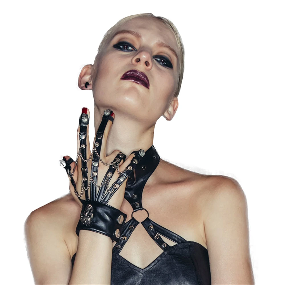 Steampunk Skeleton Leather Gloves Motorcycle Bike Women Hand Claw Cosplay Fingerless Gloves
Steampunk Skeleton Leather Gloves Motorcycle Bike Women Hand Claw Cosplay Fingerless Gloves