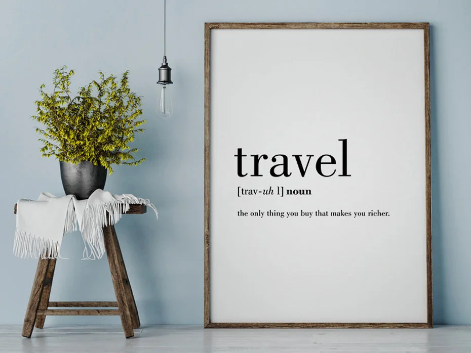 Travel Definition Quote Canvas Painting Minimalist Black White Word Poster Print Nordic Wall Art Picture Living Room Home Decor
Travel Definition Quote Canvas Painting Minimalist Black White Word Poster Print Nordic Wall Art Picture Living Room Home Decor