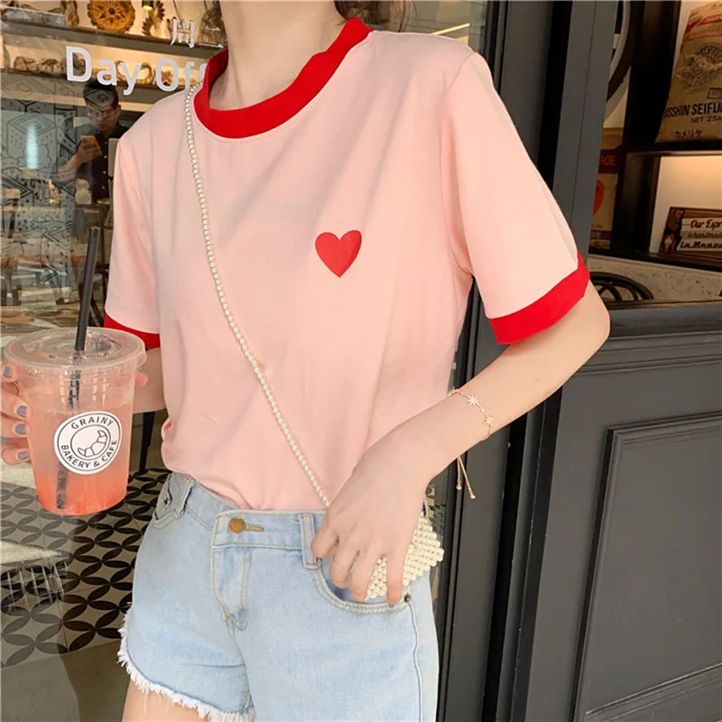 Ulzzang Корейская Милая футболка с принтом «любовь» для школьниц, летние лоскутные топы размера плюс с короткими рукавами, Корейская женская о...
Ulzzang Корейская Милая футболка с принтом «любовь» для школьниц, летние лоскутные топы размера плюс с короткими рукавами, Корейская женская о...