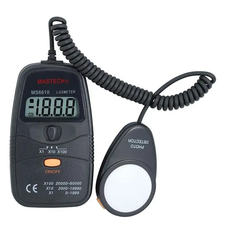 MASTECH MS6610 High Accuracy 0~50,000LUX Digital Luxmeters Illuminometers with Separate Photo Detector
MASTECH MS6610 High Accuracy 0~50,000LUX Digital Luxmeters Illuminometers with Separate Photo Detector