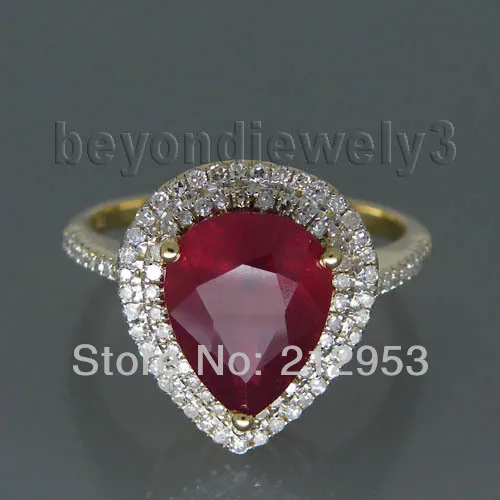 Vintage Ruby Diamond Gold Ring, 585 Yellow Gold Natural Red Ruby Ring Pear 8x10mm Stone Jewelry SR10
Vintage Ruby Diamond Gold Ring, 585 Yellow Gold Natural Red Ruby Ring Pear 8x10mm Stone Jewelry SR10