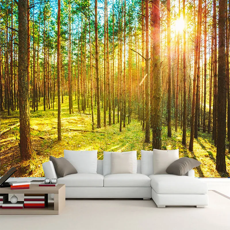 

Custom Beautiful Forest Landscape Nature Wallpaper Living Room Bedroom TV Sofa Backdrop Wall Home Decor Mural 3D Papel De Parede