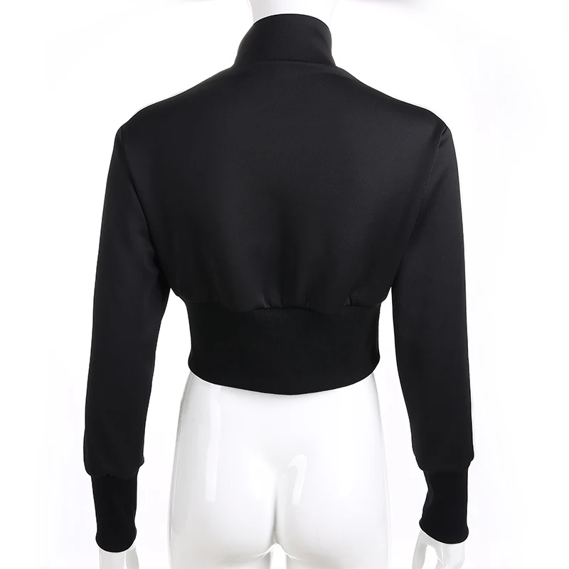 Weekeep Women Black Stripped Turn-down Collar Jacket Cropped Letter Embroidery Jackets Fashion Streetwear Casaco Feminino Jacket
Weekeep Women Black Stripped Turn-down Collar Jacket Cropped Letter Embroidery Jackets Fashion Streetwear Casaco Feminino Jacket