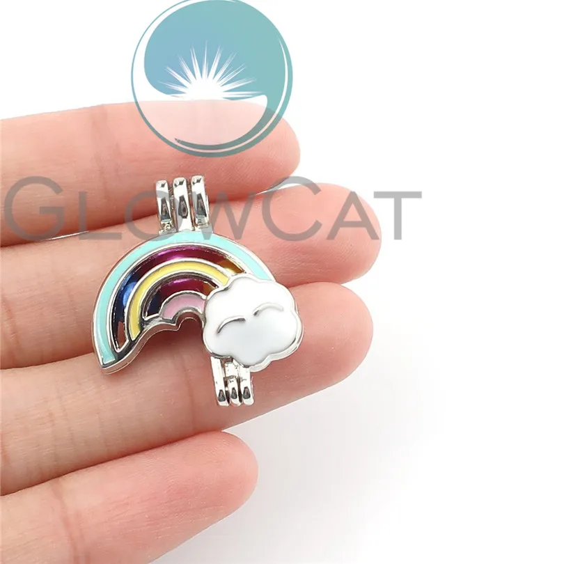 10X Colors Enamel Rainbow Beads Cage Perfume Essential Oil Diffuser Pearl Cage Locket Pendant K1205
10X Colors Enamel Rainbow Beads Cage Perfume Essential Oil Diffuser Pearl Cage Locket Pendant K1205