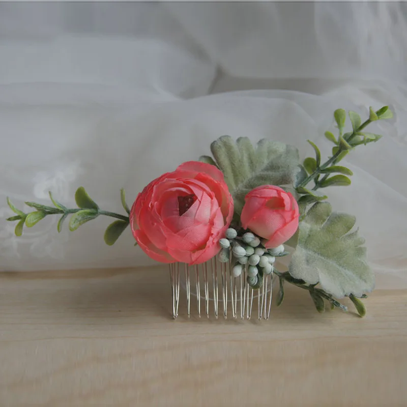 Bride Wedding Greenery Pink Flower Hair Comb Prom Bridal Wedding Hair Accessories tocados flores bodas
Bride Wedding Greenery Pink Flower Hair Comb Prom Bridal Wedding Hair Accessories tocados flores bodas