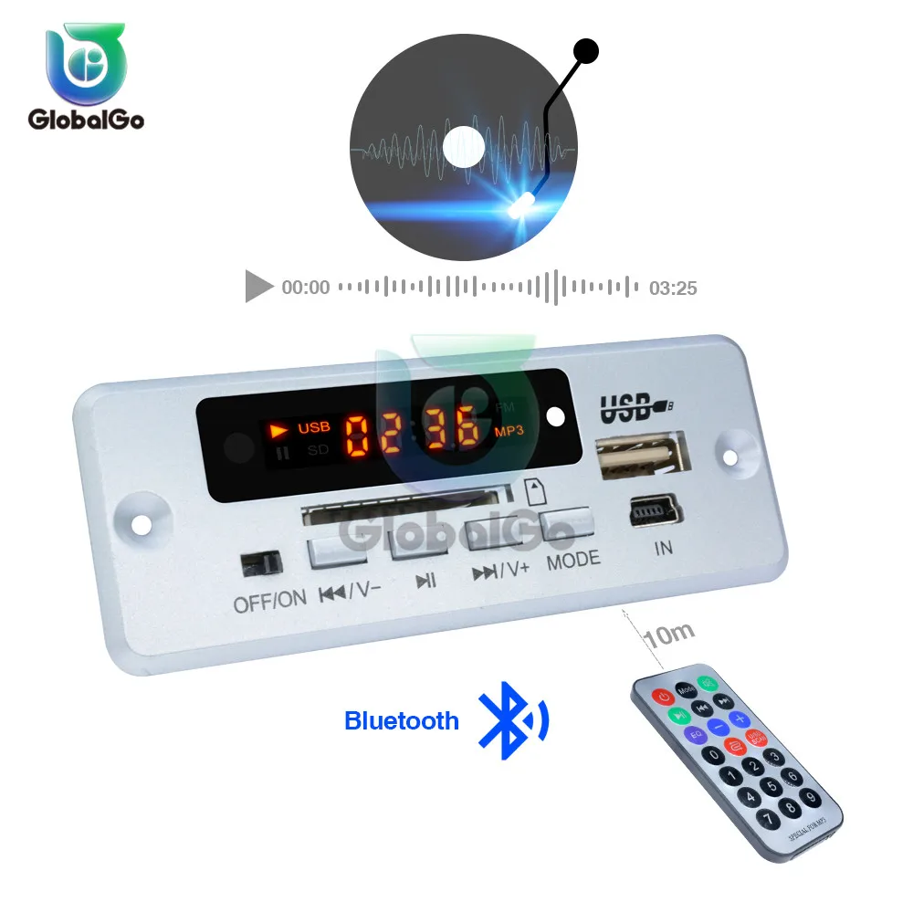 5 в MP3 Bluetooth декодер доска 2*3 Вт усилитель с радио FM автомобильный USB аудио модуль