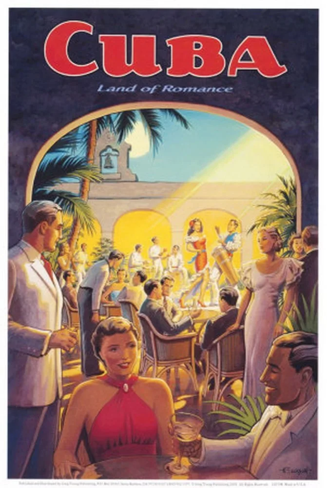 Винтажный туристический ретро-постер с изображением Кубы Картина на холсте