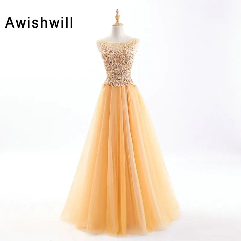 New Arrival Gold Long Prom Dresses 2020 Beading Lace Tulle A-line Elegant Floor Length Cap Sleeved Evening Dress Party Gown
New Arrival Gold Long Prom Dresses 2020 Beading Lace Tulle A-line Elegant Floor Length Cap Sleeved Evening Dress Party Gown
