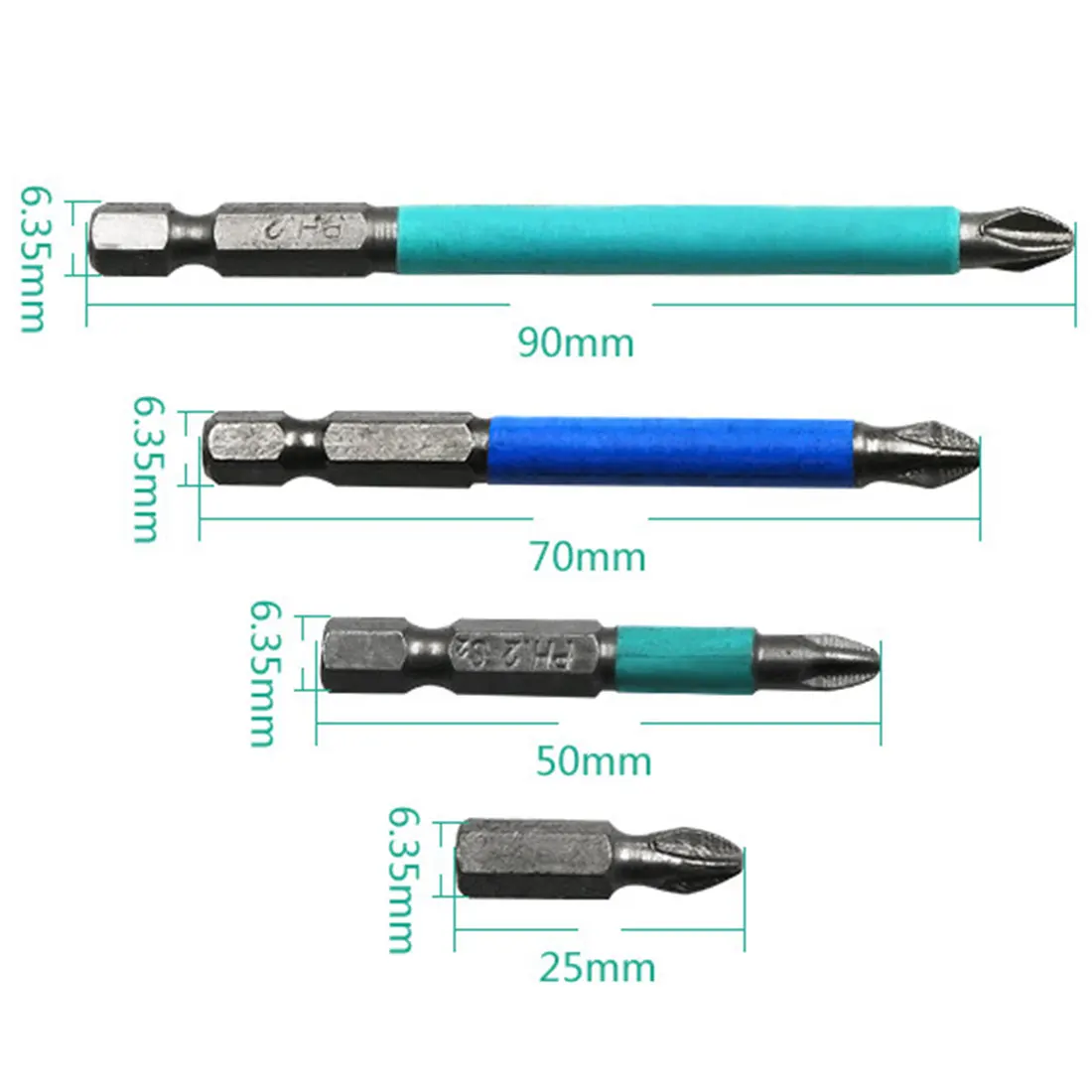 1/4" Hex Shank Drill Bit 25mm/50mm/70mm/90mm PH2 Strong Magnetic Single Head Cross Screwdriver Bit Non-slip
1/4" Hex Shank Drill Bit 25mm/50mm/70mm/90mm PH2 Strong Magnetic Single Head Cross Screwdriver Bit Non-slip