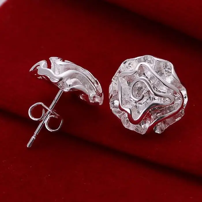 beautiful lovely style fashion silver color women elegant rose flower stud Earring Jewelry free shipping cute wedding gift E003
beautiful lovely style fashion silver color women elegant rose flower stud Earring Jewelry free shipping cute wedding gift E003