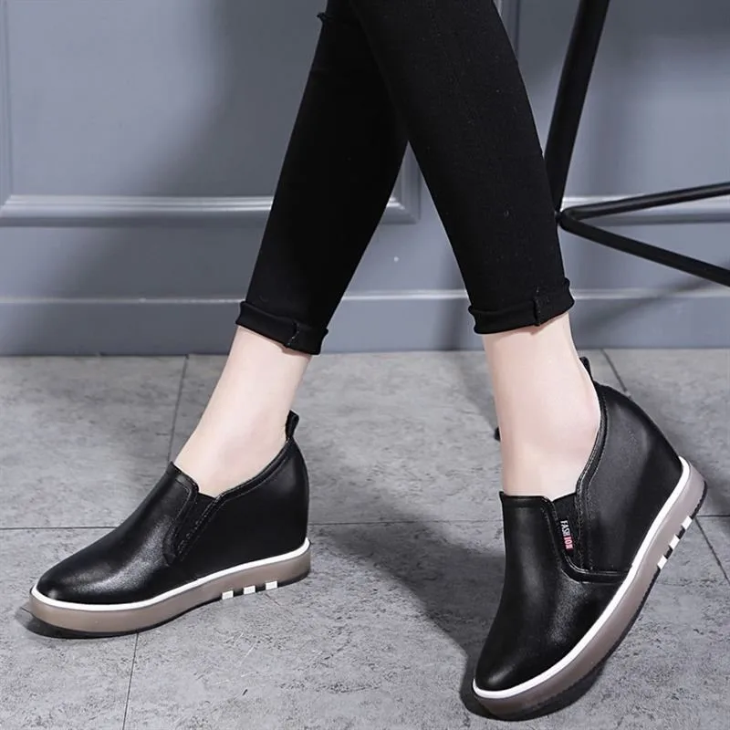 Wedge Shoes For Women New Thick-soled Black White Casual Shoes Women Sneaker with Hidden Heel Loafers Outdoor Designe Sneakers
Wedge Shoes For Women New Thick-soled Black White Casual Shoes Women Sneaker with Hidden Heel Loafers Outdoor Designe Sneakers