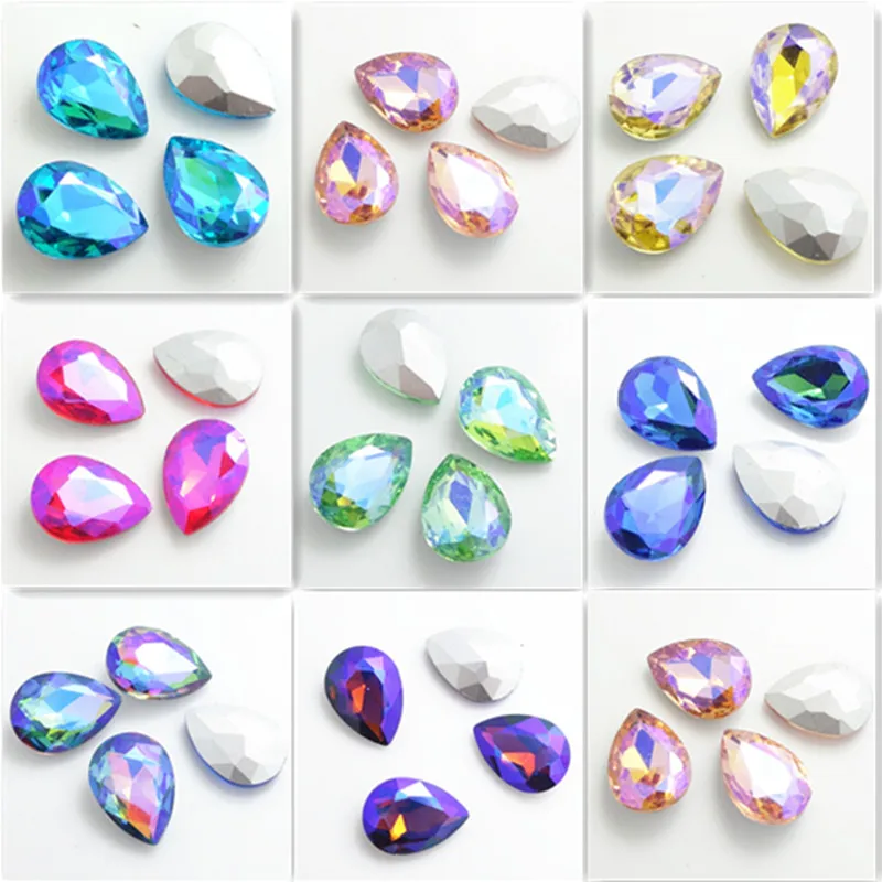 Wholesale color AB 15pcs Crystal Glass rhinestones teardrop Faceted beads 10X14mm
Wholesale color AB 15pcs Crystal Glass rhinestones teardrop Faceted beads 10X14mm