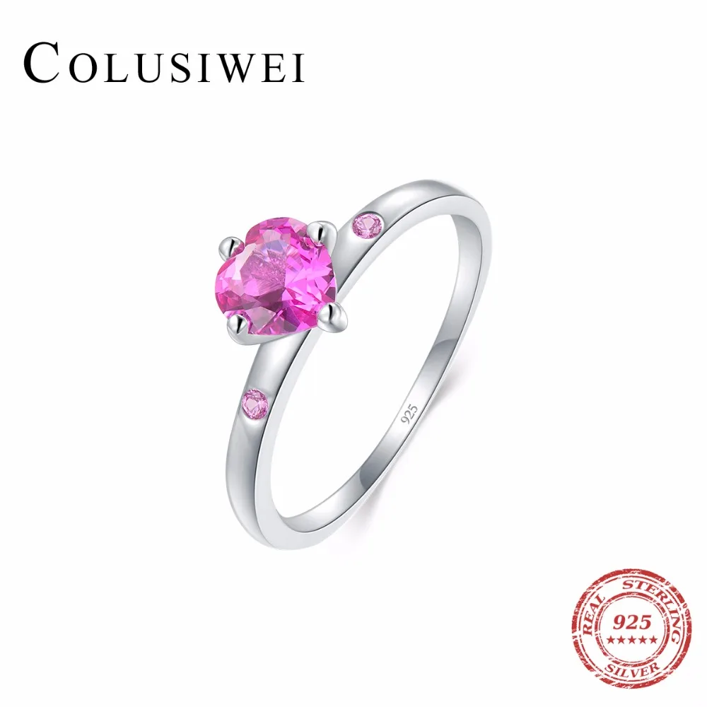 COLUSIWEI Genuine 925 Sterling Silver Romantic Ring Heart RED CZ Finger Rings for Women Wedding Anniversary Jewelry Anel
COLUSIWEI Genuine 925 Sterling Silver Romantic Ring Heart RED CZ Finger Rings for Women Wedding Anniversary Jewelry Anel