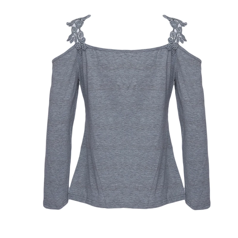Fashion Strap Sexy Off Shoulder Lace Stitching Female Casual Slim Tee Shirts New Woman T-shirt O-neck Long Sleeve T-shirts Top
Fashion Strap Sexy Off Shoulder Lace Stitching Female Casual Slim Tee Shirts New Woman T-shirt O-neck Long Sleeve T-shirts Top