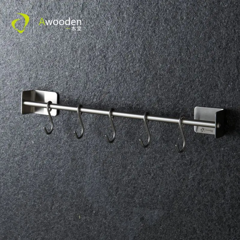 Awooden 5-Hook Metal Rail Hanger-Kitchen/Coat/Towel Rack/Kitchen Utensil Rail Hanger Rack Holder
Awooden 5-Hook Metal Rail Hanger-Kitchen/Coat/Towel Rack/Kitchen Utensil Rail Hanger Rack Holder