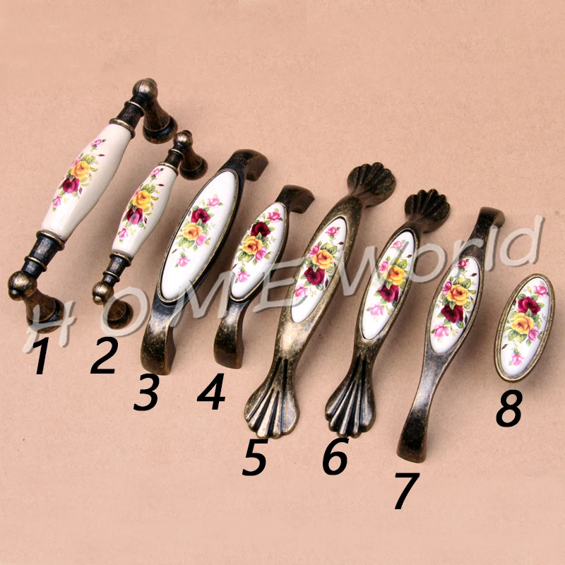 10Pcs/Lot Fashion Vintage Bronze Ceramic Door Handles Drawer Closet Pull Knobs Kitchen Chinoiserie Furniture Accessories
10Pcs/Lot Fashion Vintage Bronze Ceramic Door Handles Drawer Closet Pull Knobs Kitchen Chinoiserie Furniture Accessories