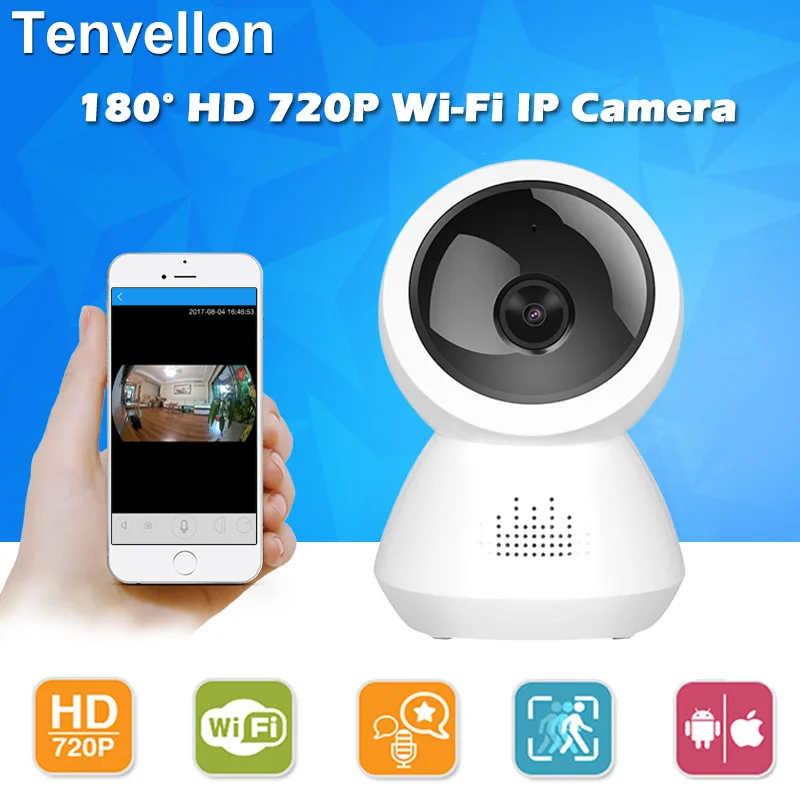 IP-камера Tenvellon с Wi-Fi панорамная Беспроводная мини-камера видеонаблюдения широким