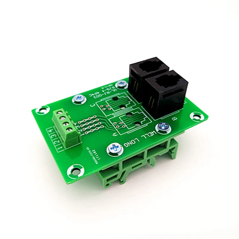 2PCS/Lot RJ9 4P4C Right Angle Jack 2-Way Buss Breakout Board, Terminal Block, Connector.
2PCS/Lot RJ9 4P4C Right Angle Jack 2-Way Buss Breakout Board, Terminal Block, Connector.