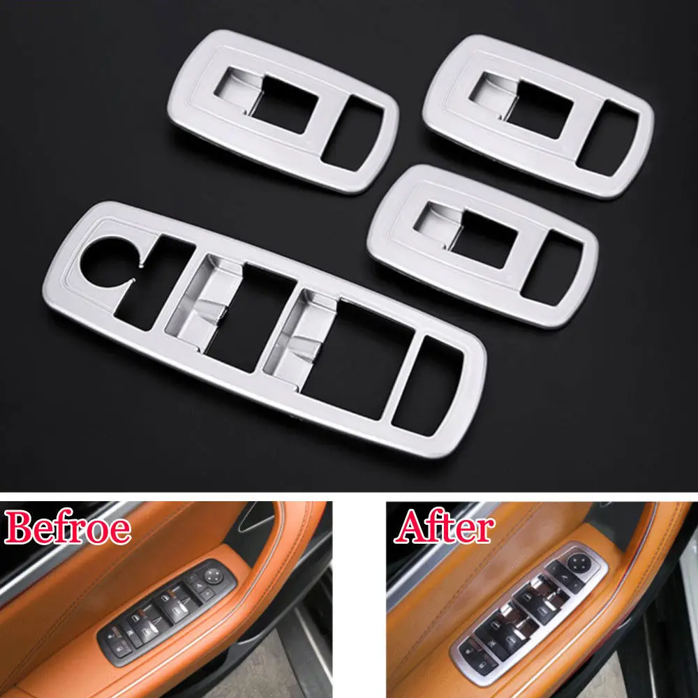 

BBQ@FUKA Auto Car Door Armrest Window Lift Switch Button Cover Trim Car-styling Sticker Fit For Ghibli Levante x4