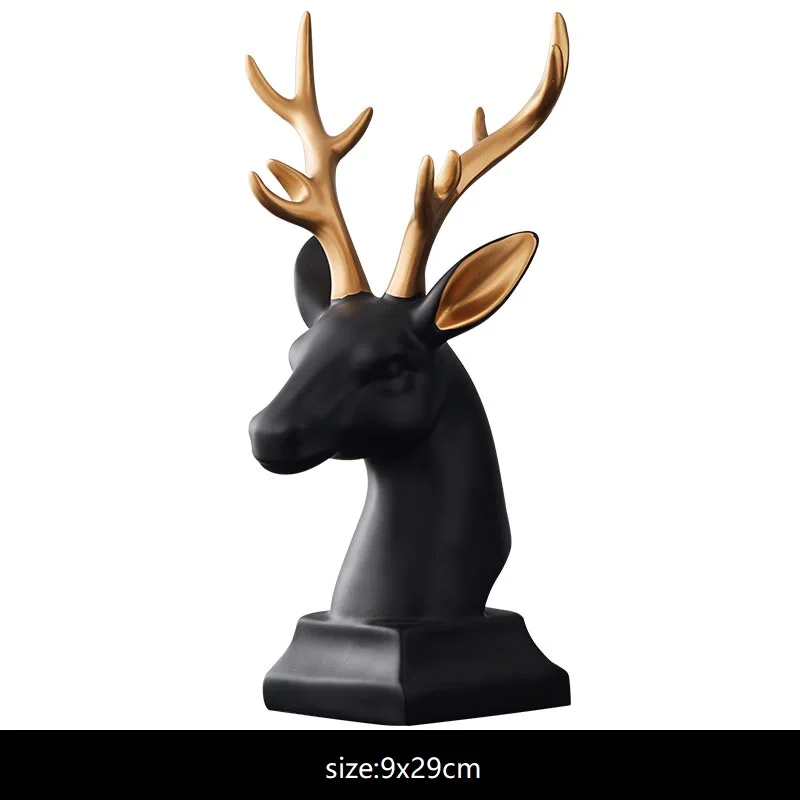Europe Creative Simple Black And White Resin Deer Head Gold Buckhorn Wedding Gifts Crafts Decorations W3059
Europe Creative Simple Black And White Resin Deer Head Gold Buckhorn Wedding Gifts Crafts Decorations W3059
