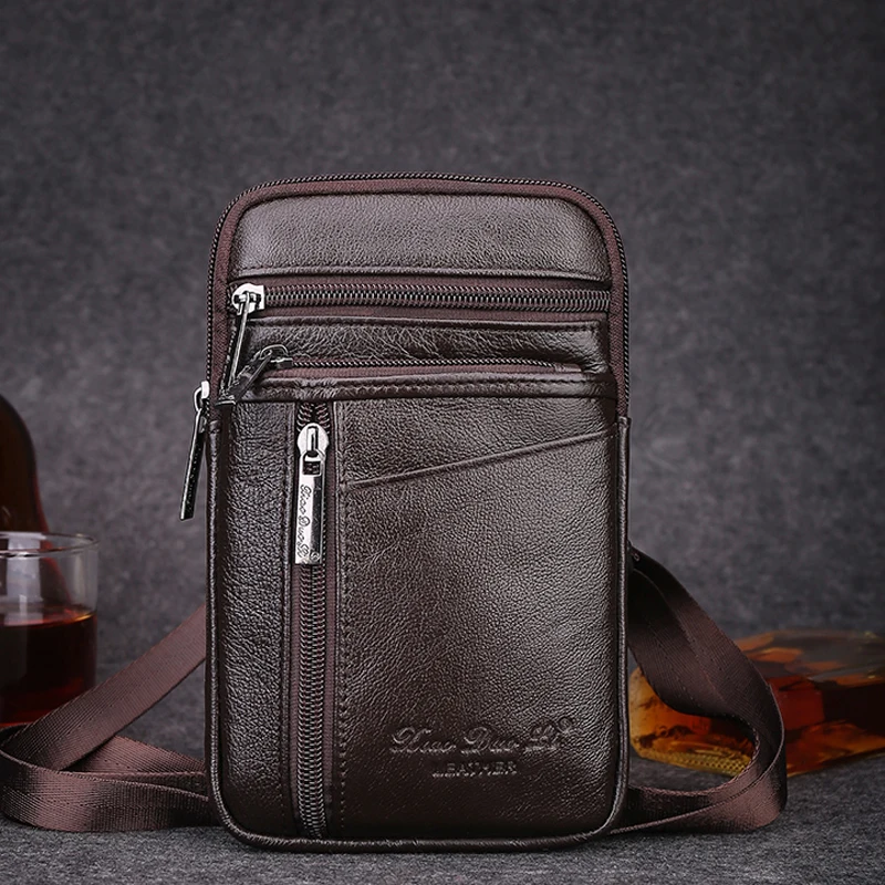 Genuine Leather Men's Bag 6.5 inch mobile phone pouch Belt waist bags Small Crossbody Shoulder bag Messenger purse pocket
Genuine Leather Men's Bag 6.5 inch mobile phone pouch Belt waist bags Small Crossbody Shoulder bag Messenger purse pocket
