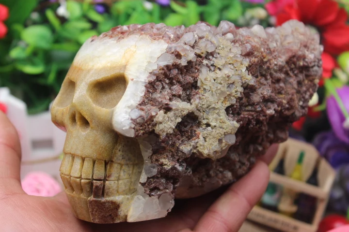 1317 grams of natural quartz crystal red skull cluster to heal | Дом и сад