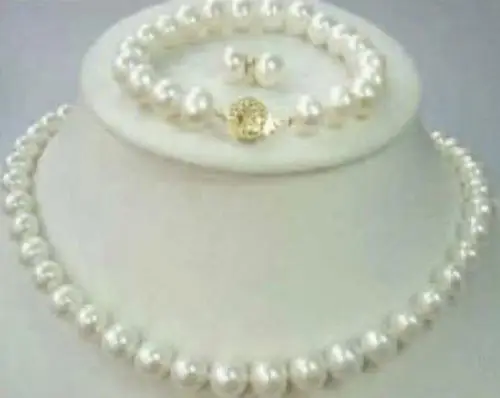 Nobility Woman Natural Jewelry Natural AAA 9-10mm White Freshwater Pearl Necklace Bracelet & Earring Sets Plated
Nobility Woman Natural Jewelry Natural AAA 9-10mm White Freshwater Pearl Necklace Bracelet & Earring Sets Plated