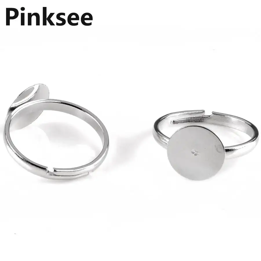 Wholesale 40pcs Silver Plated Flat Ring Findings Pad Bases Blanks 11mm Ring Settings Accessories Adjustable Size
Wholesale 40pcs Silver Plated Flat Ring Findings Pad Bases Blanks 11mm Ring Settings Accessories Adjustable Size