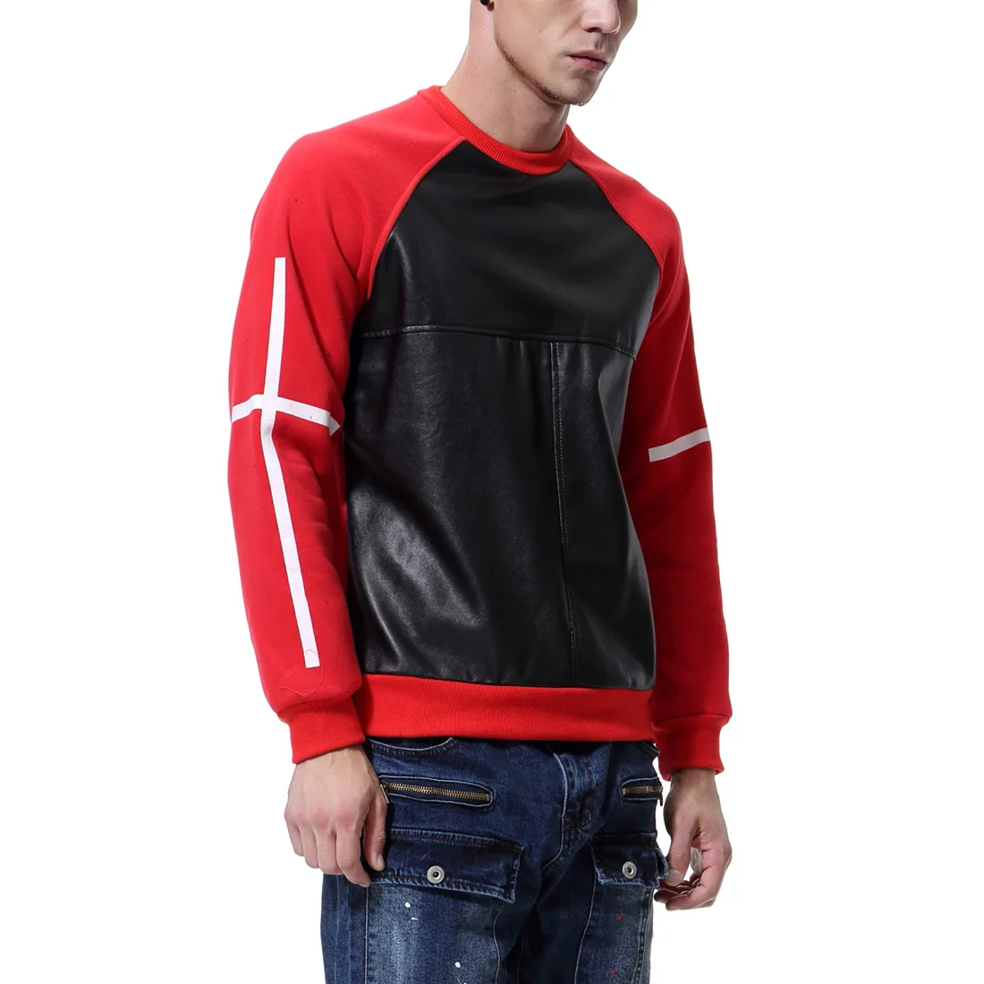 Sweatshirt Men's Fashion Men's Color Matching Sweatshirt Casual Sportswear Men's Simulation Leather Combination M-3XL-D030
Sweatshirt Men's Fashion Men's Color Matching Sweatshirt Casual Sportswear Men's Simulation Leather Combination M-3XL-D030