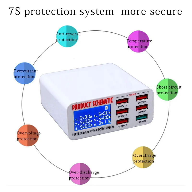 Smart USB Charger 8 Ports LED Digita Display Quick Charge 3.0 for IPhone IPad Samsung Huawei Meizu Xiaomi QC3.0 Adapte
Smart USB Charger 8 Ports LED Digita Display Quick Charge 3.0 for IPhone IPad Samsung Huawei Meizu Xiaomi QC3.0 Adapte