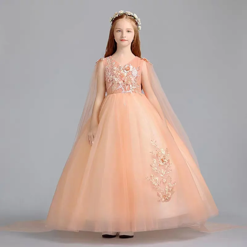 Girls Children Embroidery Flowers Birthday Wedding Party Princess Dress Host Piano Costumes Model First Communication Dress
Girls Children Embroidery Flowers Birthday Wedding Party Princess Dress Host Piano Costumes Model First Communication Dress