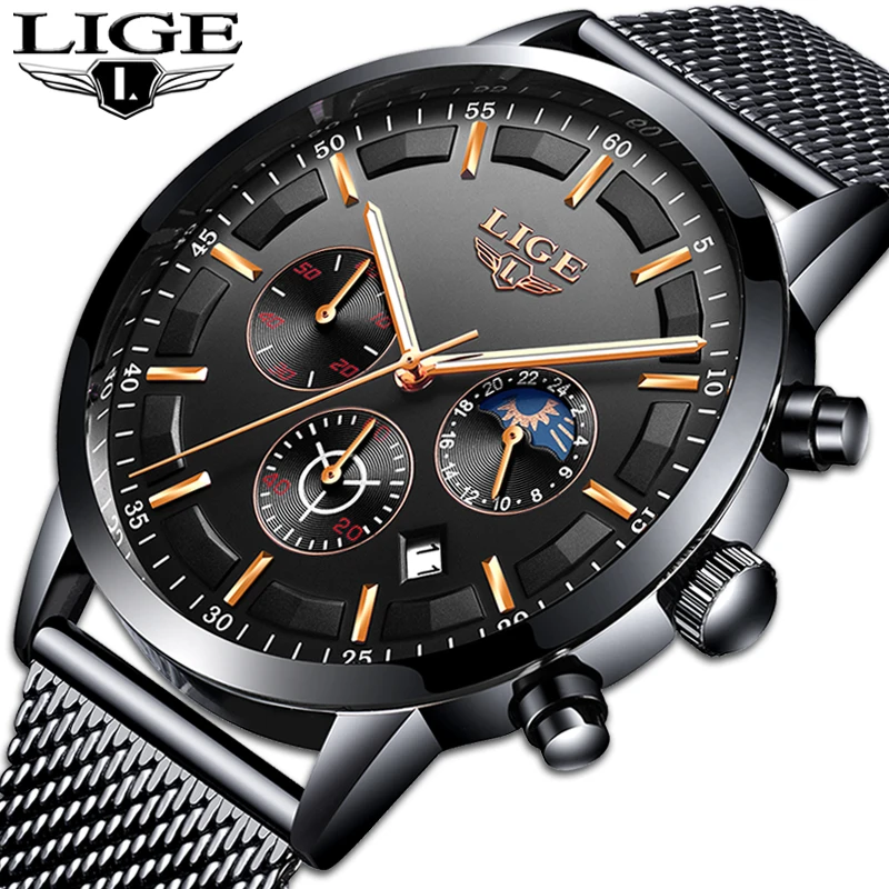 Relogio LIGE New Mens Watches Top Brand Luxury Casual Quartz Wristwatch Men Fashion Stainless Steel Waterproof Sport Chronograph
Relogio LIGE New Mens Watches Top Brand Luxury Casual Quartz Wristwatch Men Fashion Stainless Steel Waterproof Sport Chronograph