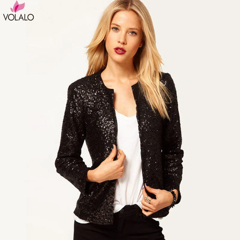 VOLALO Women Thin Jacket Coat 2023 Spring Autumn Long Sleeve Lapel Bling Silver Black Sequin Elegant Fashion Suit Feminino
VOLALO Women Thin Jacket Coat 2023 Spring Autumn Long Sleeve Lapel Bling Silver Black Sequin Elegant Fashion Suit Feminino