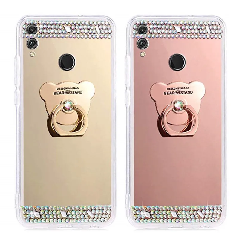 3D DIY зеркальный ТПУ чехол для Huawei P20 Lite P30 Pro P10 P9 Plus P8 2017 P Smart y6 y7 2019 Чехол держатель