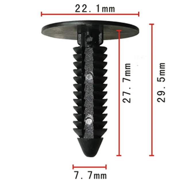 100x OEM 6501916 22547243 for Chrysler 1988-On, forGM 1989+ Splash Shield Wheel Well Cover Retainer Hood Seal Retainer 22x28x8mm
100x OEM 6501916 22547243 for Chrysler 1988-On, forGM 1989+ Splash Shield Wheel Well Cover Retainer Hood Seal Retainer 22x28x8mm