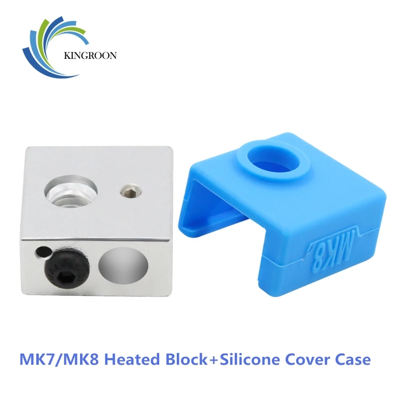KINGROON 3D Printer MK7/MK8 Protective Silicone Sock Cover Case+MK7/MK8 Heated Block Kit Heating Block and Cover Case Parts 2
KINGROON 3D Printer MK7/MK8 Protective Silicone Sock Cover Case+MK7/MK8 Heated Block Kit Heating Block and Cover Case Parts 2