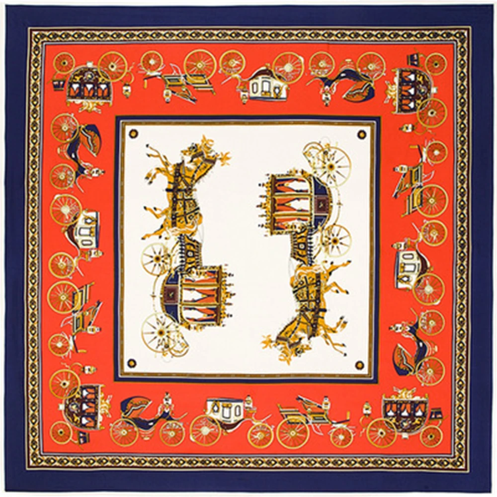5 Color Square Scarf Retro Maxima Horse Print Neckerchief Carriage Printed Silk High Quality Shawls Wrap Female Silk Twill 100cm
5 Color Square Scarf Retro Maxima Horse Print Neckerchief Carriage Printed Silk High Quality Shawls Wrap Female Silk Twill 100cm