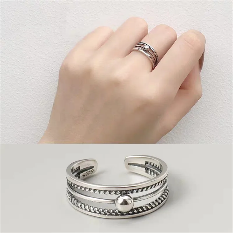 Punk Personality 925 Sterling Silver Geometric Rings For Women Wedding Jewelry Adjustable Antique Finger Ring Anillos jz460
Punk Personality 925 Sterling Silver Geometric Rings For Women Wedding Jewelry Adjustable Antique Finger Ring Anillos jz460