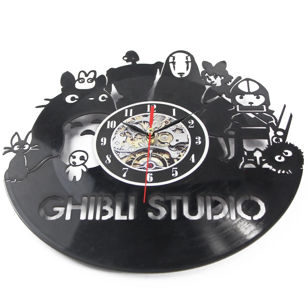 Виниловые настенные часы для записи CD черные художественные с винтажной темой