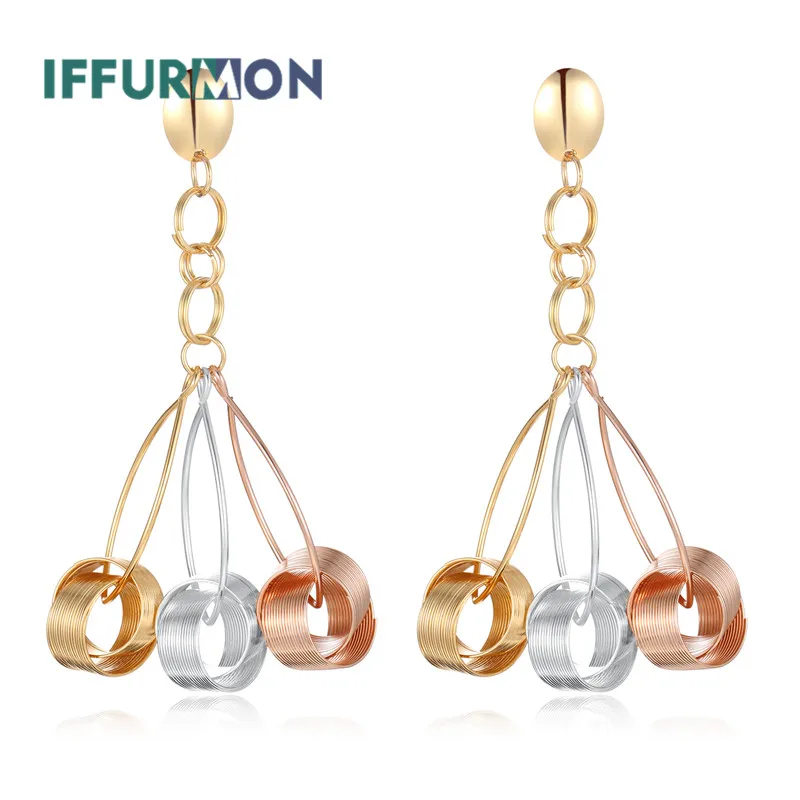 Iffurmon кисточкой Серьги для Для женщин геометрический Висячие Boho Brincos Металл