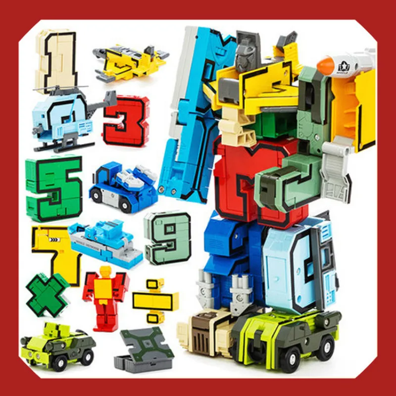 Transformation Robot Toy Bricks 10 Digit Number Mathematical Symbol Fighter Warship Figures Building Blocks Sets Toys
Transformation Robot Toy Bricks 10 Digit Number Mathematical Symbol Fighter Warship Figures Building Blocks Sets Toys