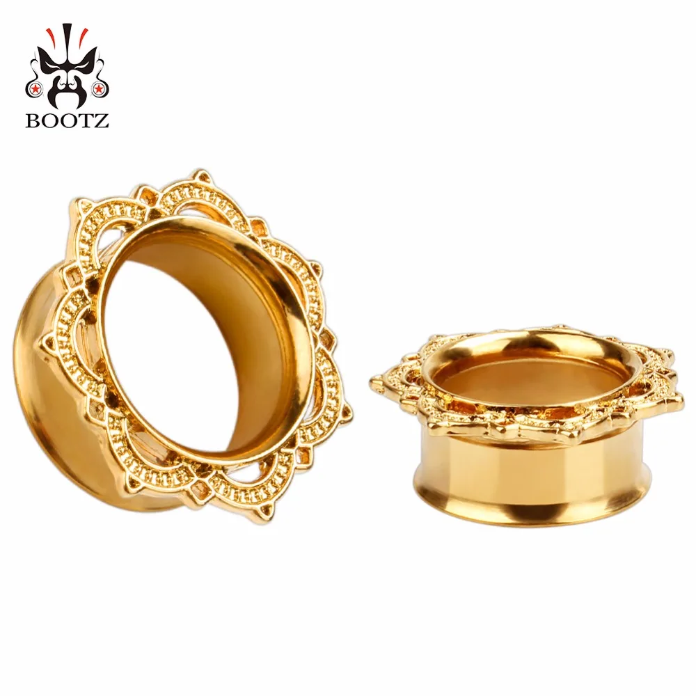 2pcs stainless steel earrings gold ear plug tunnel piercing body jewelry single flared ear gauges retail
2pcs stainless steel earrings gold ear plug tunnel piercing body jewelry single flared ear gauges retail